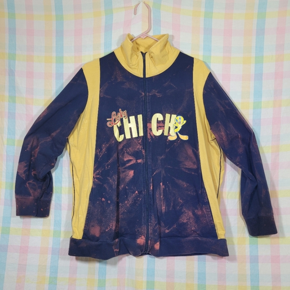 Looney Tunes Tweety Bird Lucky Chick graphic zip up turtleneck sweatshirt